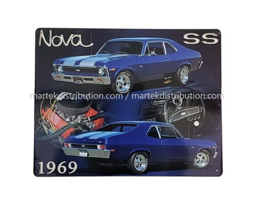 Enseigne Chevrolet Nova SS 1969 en métal